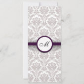 Damask Monogramme Faire-part de mariage pour Jenni (Dos)