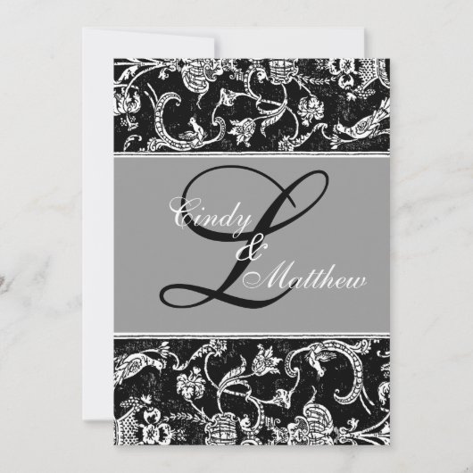 Damask Monogramme Invitation (Devant)