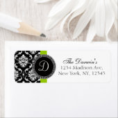 Damask Monogramme Mariage Étiquettes de adresse ve (En situation)
