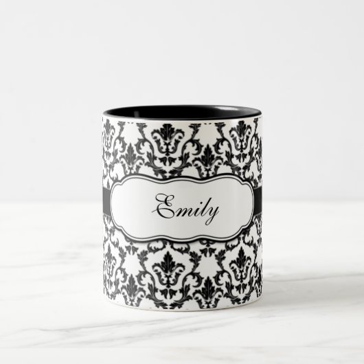 Damask Mug Ajouter Votre Nom (Centre)