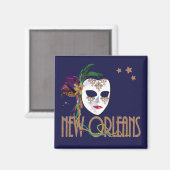 Damask New Orleans Mask Magnet (Recto/Verso)