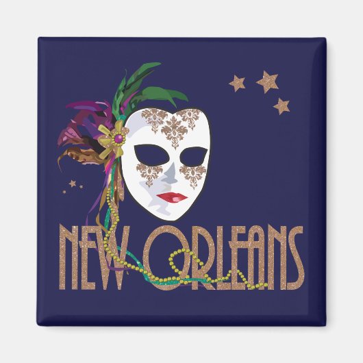 Damask New Orleans Mask Magnet (Devant)