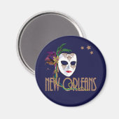 Damask New Orleans Mask Magnet (Recto/Verso)