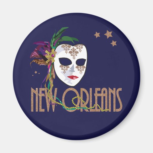 Damask New Orleans Mask Magnet (Devant)
