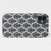 Damask - Noir sur coque iphone blanc (Dos (Horizontal))