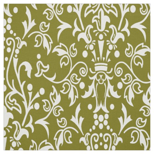 Damask Olive Stof (Swatch)