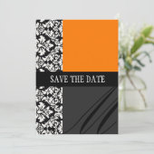Damask Orange Enregistrer La Carte Date (Debout devant)