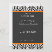 Damask Orange Enregistrer La Carte Date (Dos)