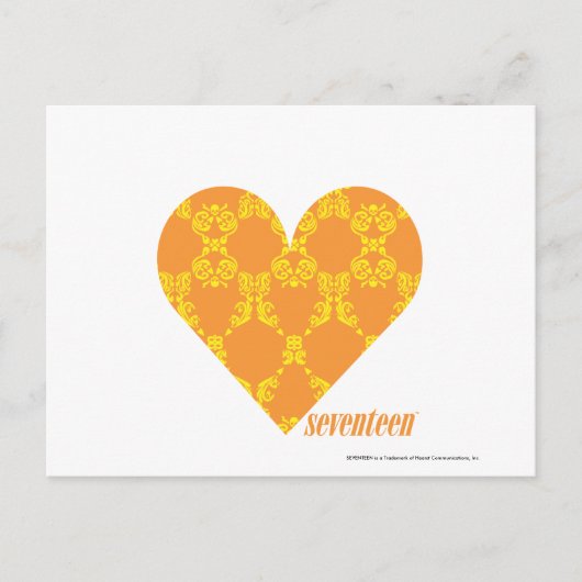 Damask Oranje-Yellow 2 Briefkaart (Voorkant)