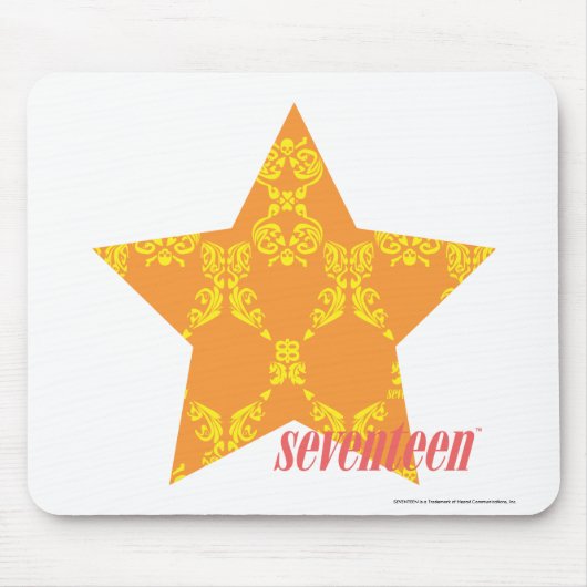 Damask Oranje-Yellow 3 Muismat (Voorkant)