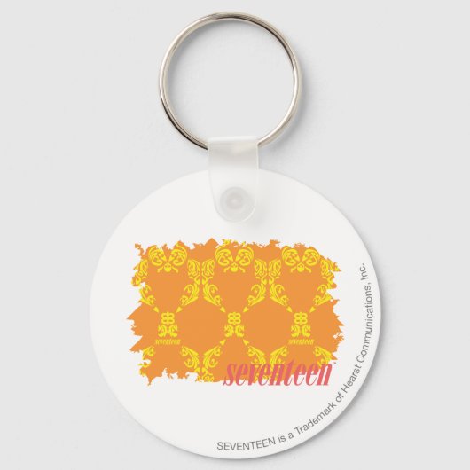 Damask Oranje-Yellow 4 Sleutelhanger (Voorkant)