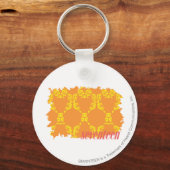 Damask Oranje-Yellow 4 Sleutelhanger (Voorkant)