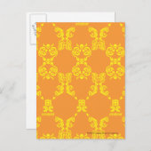 Damask Oranje-Yellow Briefkaart (Voorkant / Achterkant)