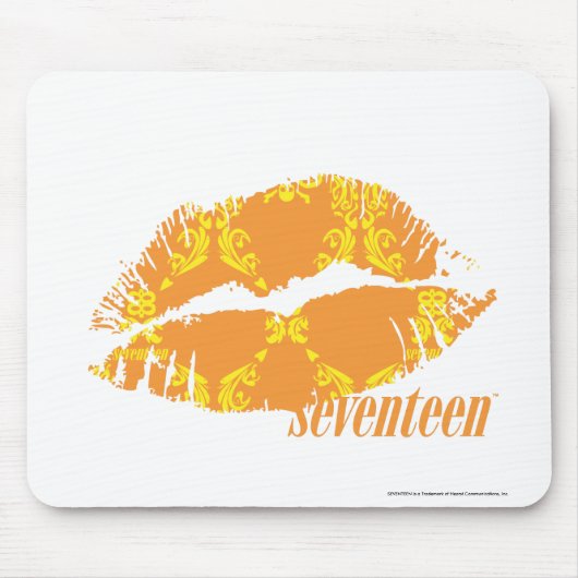 Damask Oranje-Yellow Muismat (Voorkant)