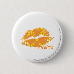 Damask Oranje-Yellow Ronde Button 5,7 Cm