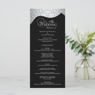 Damask Ornate Modern Black & white Programme