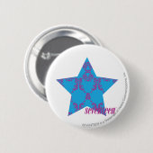 Damask Paars-Aqua 2 Ronde Button 5,7 Cm (Voorkant /achterkant)