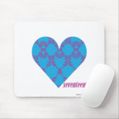 Damask Paars-Aqua 3 Muismat (Met muis)