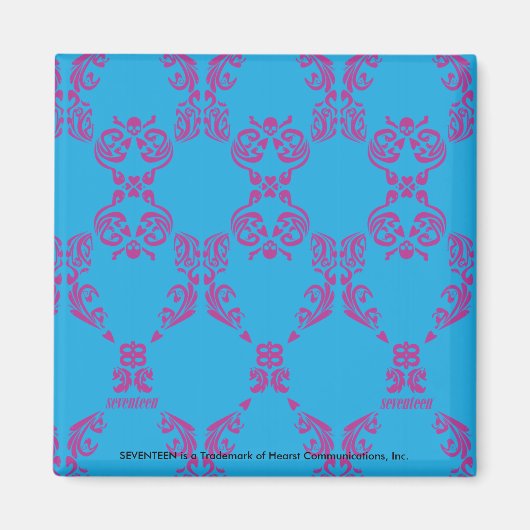 Damask Paars-Aqua Magneet (Voorkant)
