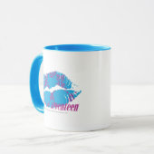 Damask Paars-Aqua Mok (Voorkant links)