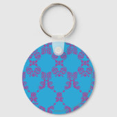 Damask Paars-Aqua Sleutelhanger (Voorkant)
