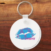 Damask Paars-Aqua Sleutelhanger (Voorkant)