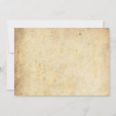 Damask  Paarse Bow Wedding Invitation Kaart (Achterkant)