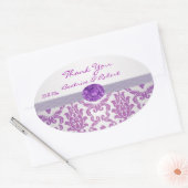 Damask paarse, edelsteen afbeelding Dank u Sticker (Envelop)