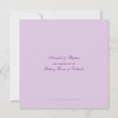 Damask Paarse Elegance Uitnodiging (Achterkant)