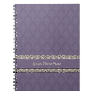 Damask Paarse Tone op Tone Notitieboek