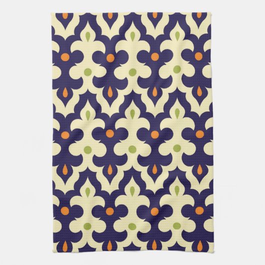 Damask paisley arabesque Moroccan patroon Theedoek (Verticaal)