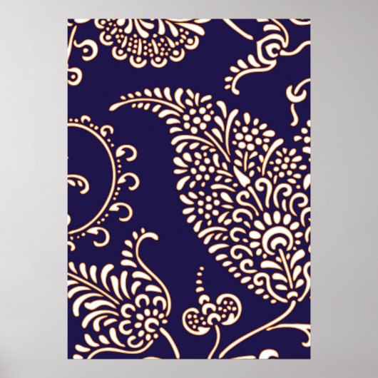 Damask  paisley girale griezakpatronen poster (Voorkant)
