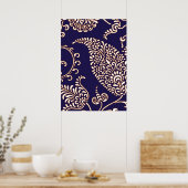Damask  paisley girale griezakpatronen poster (Keuken)