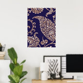 Damask  paisley girale griezakpatronen poster (Thuiskantoor)