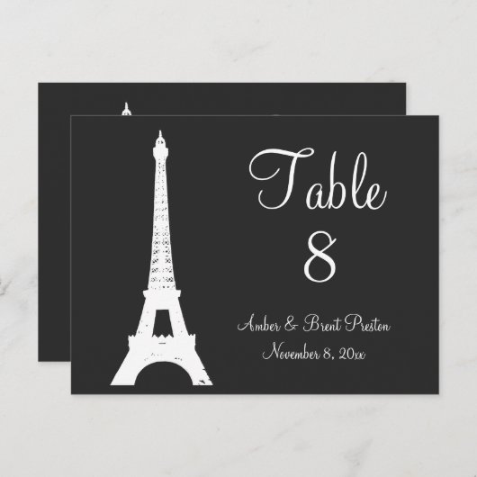 Damask Paris Numéro de table (Devant / Derrière)