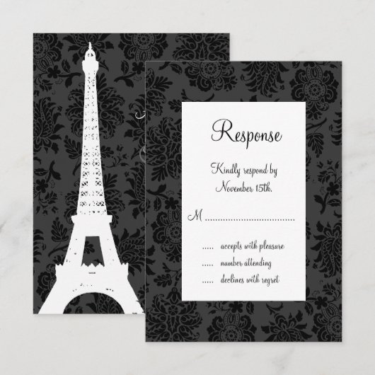 Damask Paris RSVP (noir) (Devant / Derrière)
