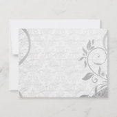 Damask Parisienne - Elegant noir & blanc RSVP (Dos)