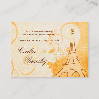 Damask Parisienne: Herfst Spice Wedding Website Informatiekaartje