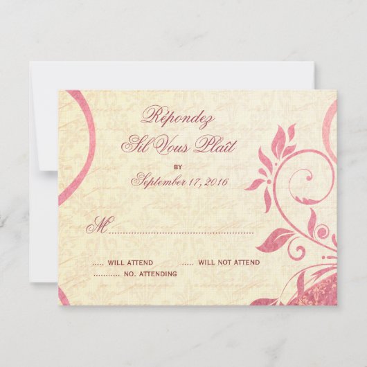 Damask Parisienne - Honeysuckle & Ivory RSVP (Voorkant)