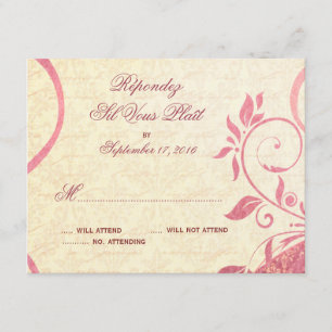 Damask Parisienne - Honeysuckle & Ivory RSVP Kaartje