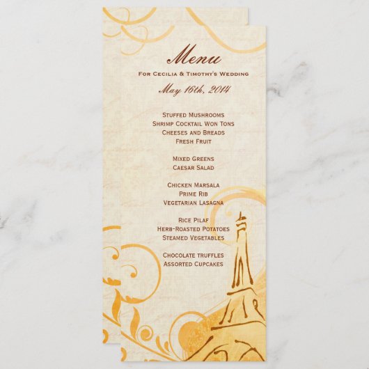 Damask Parisienne - Marmalade & Herfst Spice Menu (Voorkant / Achterkant)