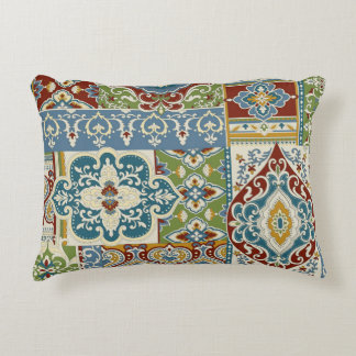 Damask Patchwork: Kleurrijke Turkse Vintage. Accent Kussen