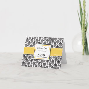 Damask Pattern Aangepast Hartelijk dank Kaart (gee