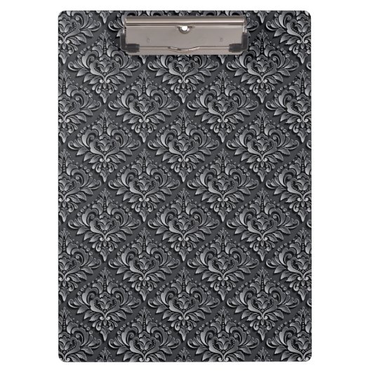 Damask Pattern Black Achtergrond-23961 Klembord (Voorkant)