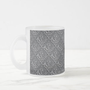 Damask Pattern Black Achtergrond-23961 Matglas Koffiemok