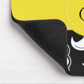 Damask Pattern, Black and White Damask, Monogram Muismat (Hoek)