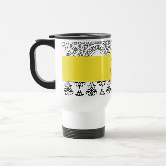 Damask Pattern, Black and White Damask, Monogram Reisbeker (Links)