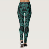 Damask Pattern | Black & Teal Leggings (Achterkant)