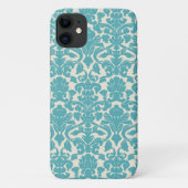 Damask Pattern, Blue Damask, French Damask Case-Mate iPhone Case (Achterkant)