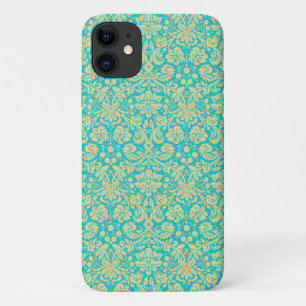 Damask Pattern, Blue Damask, French Damask iPhone 11 Hoesje